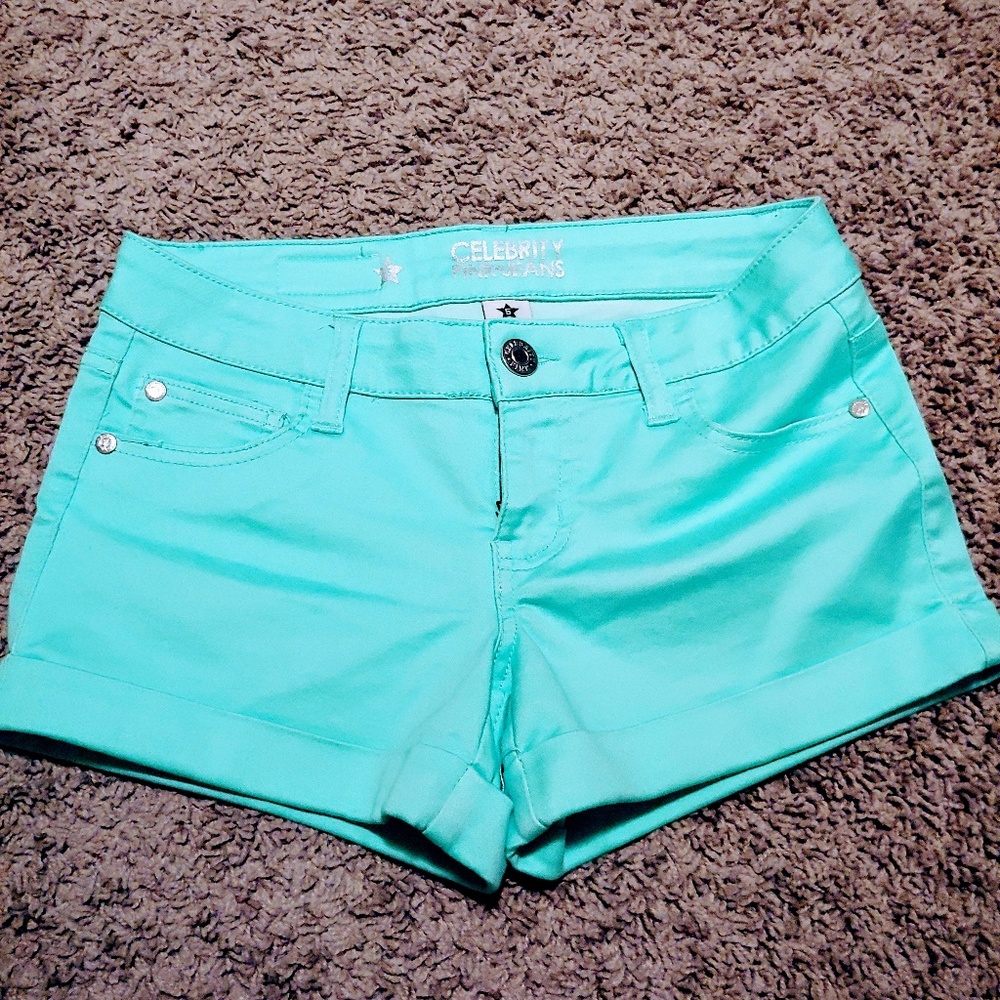 Teal Celebrity Pink Brand jean shorts